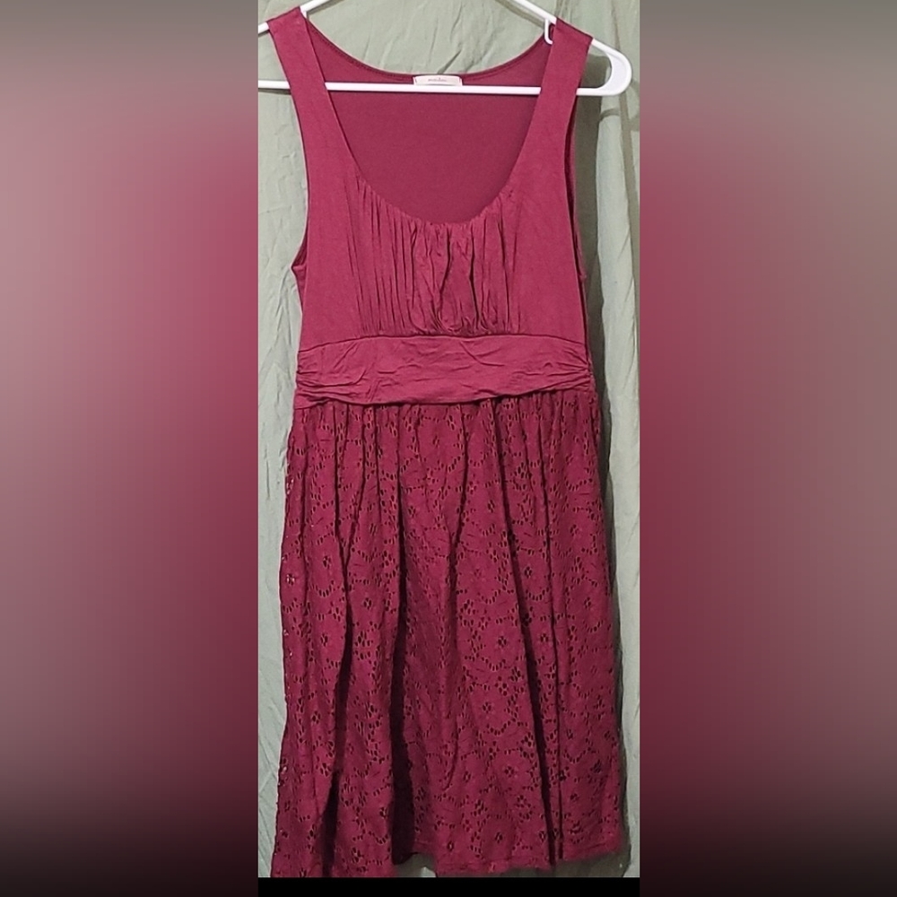 Maitai Burgundy Dress labeled Large (fits more like a medium)
